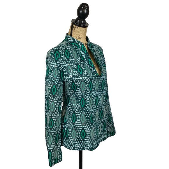 Tory Burch Top 21091121 Kelly Green/Navy Clear Sequins - Picture 5 of 9